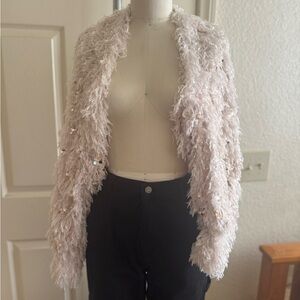 House of Harlow 1960 Cream Teddy Jacket